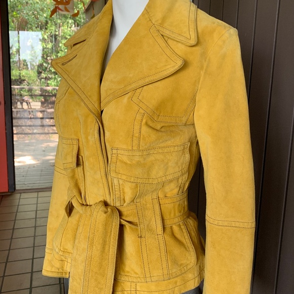 Max & Co Retro Yellow Suede Jacket - Picture 1 of 7